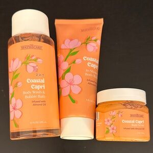 The Spathecary Coastal Capri Body Wash Body Butter Body Scrub set bundle